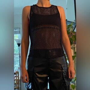 Bebe fishnet tank top